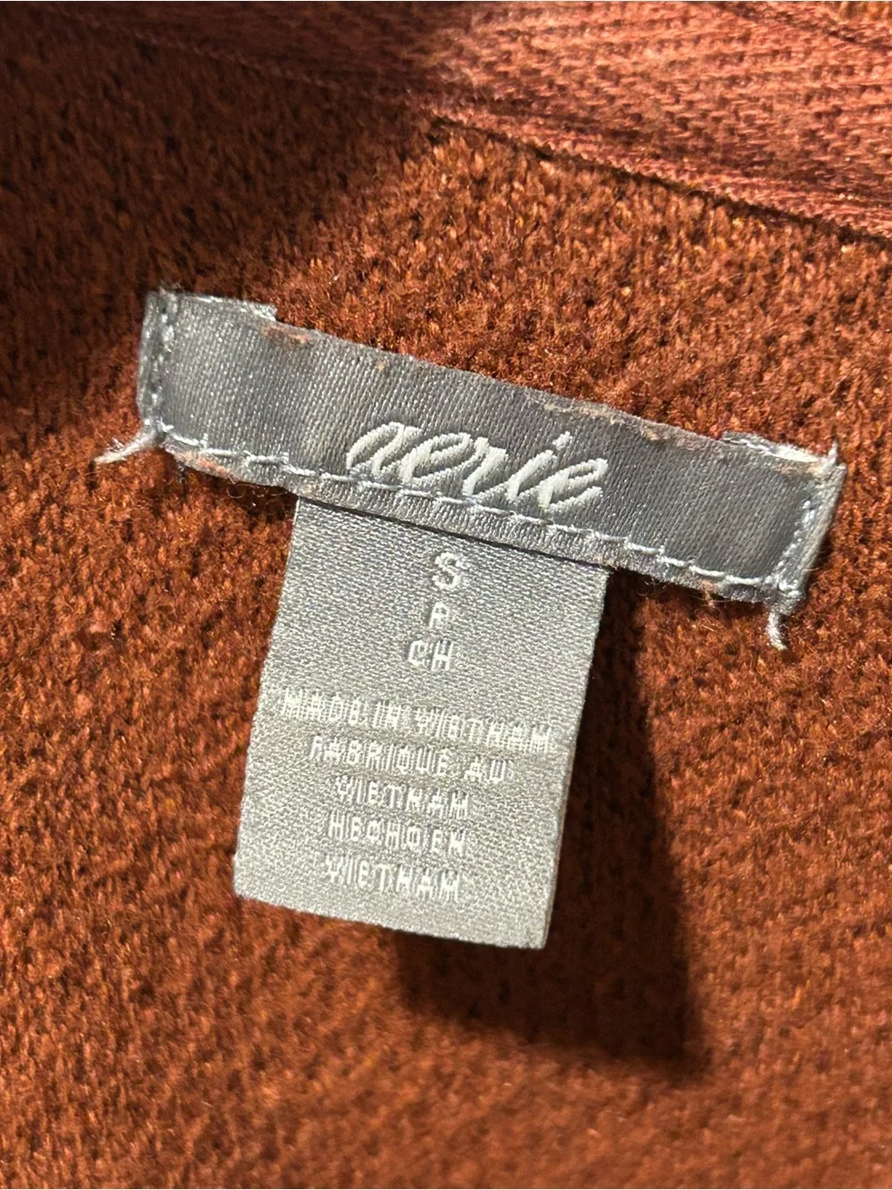 Aerie Ribbed Oversized Sweatshirt Earth Terracotta, Small